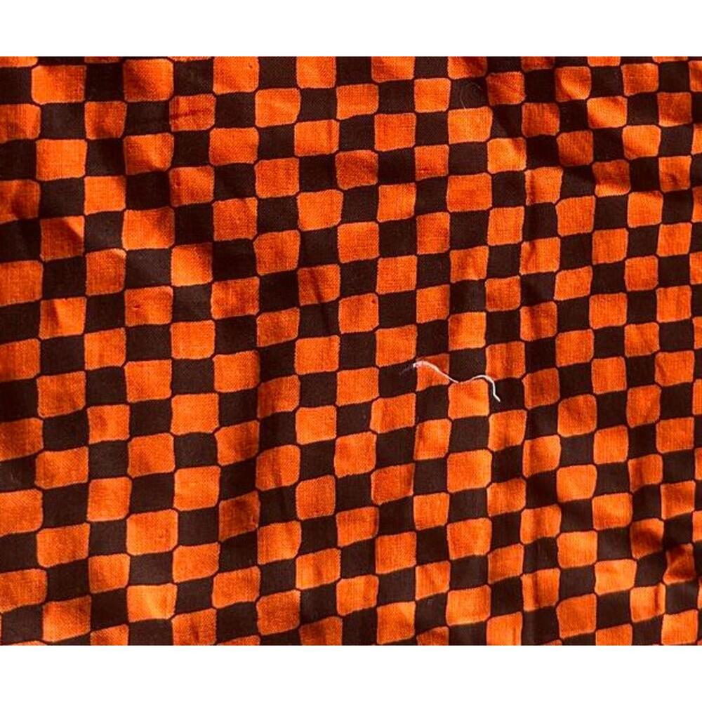 Orange and Black Checkerboard Sewing Fabric